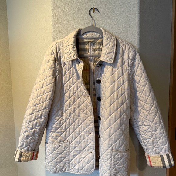 Burberry Cream Quilted Jacket - Picture 4 of 14